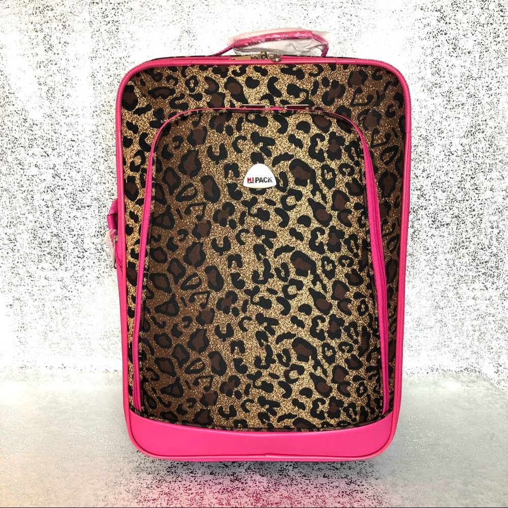 Diva Leopard & Hot Pink Roller Luggage